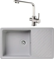 Комплект Мойка GranFest Quarz Z 53 серая + Смеситель Kaiser Decor 40144-5 серебро Комплект Мойка GranFest Quarz Z 53 серая + Смеситель Kaiser Decor 40144-5 серебро