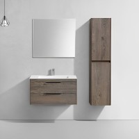 Тумба с раковиной Vincea Chiara 2D 80, 2 ящика, темный дуб, с белой раковиной