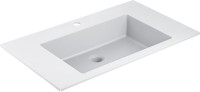 Тумба с раковиной Vincea Chiara 2D 80, 2 ящика, темный дуб, с белой раковиной