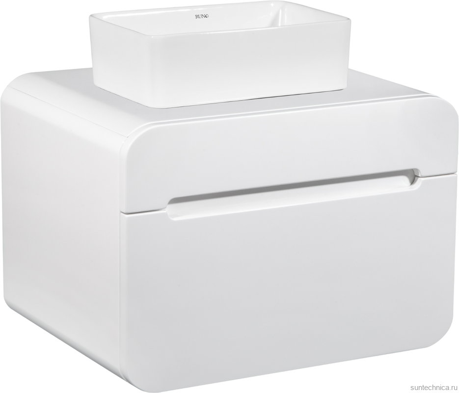 Мебель для ванной комнаты Runo Ницца 60 белая, раковина Duo 40