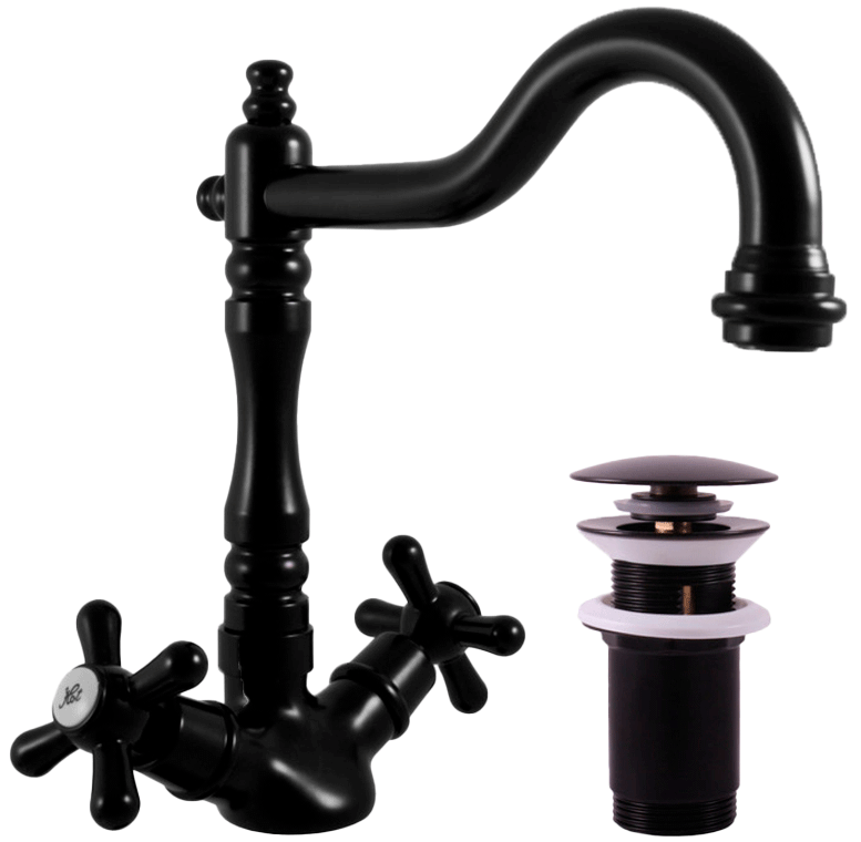 Смеситель для раковины Rav Slezak Morava retro MK121.5/8CMAT черный