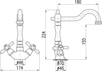 Смеситель для раковины Rav Slezak Morava retro MK121.5/8CMAT черный