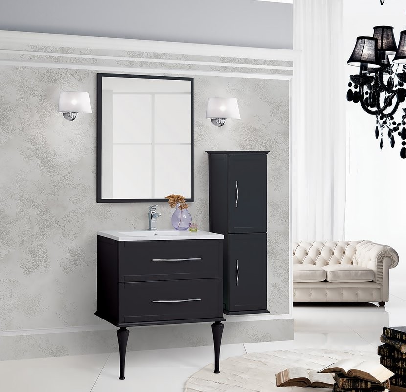 Зеркало Cezares Tiffany 45044 90x73 nero grafite, с LED-подсветкой