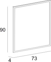 Зеркало Cezares Tiffany 45044 90x73 nero grafite, с LED-подсветкой