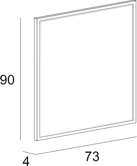 Зеркало Cezares Tiffany 45044 90x73 nero grafite, с LED-подсветкой