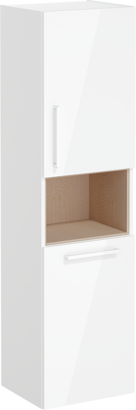 Шкаф пенал для ванной VitrA Root Flat 40 R, с бельевой корзиной, белый глянец