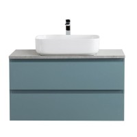 Тумба под раковину со столешницей BelBagno Kraft 90 подвесная, матовая голубая, столешница kep-90-mgl