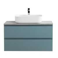 Тумба под раковину со столешницей BelBagno Kraft 90 подвесная, матовая голубая, столешница kep-90-mgl