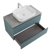 Тумба под раковину со столешницей BelBagno Kraft 90 подвесная, матовая голубая, столешница kep-90-mgl