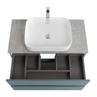 Тумба под раковину со столешницей BelBagno Kraft 90 подвесная, матовая голубая, столешница kep-90-mgl