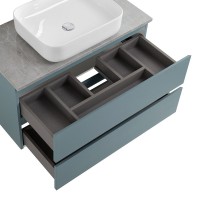 Тумба под раковину со столешницей BelBagno Kraft 90 подвесная, матовая голубая, столешница kep-90-mgl