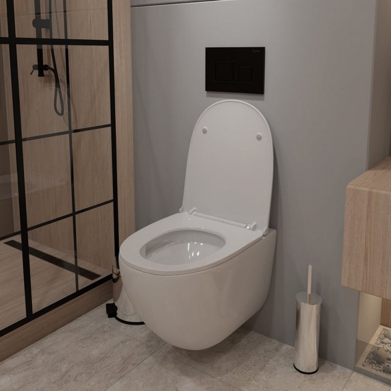 Унитаз подвесной Teymi Lina Vortex T40110 с микрофлитом, безободковый, белый