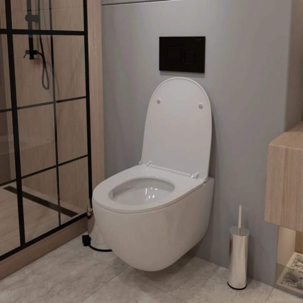 Унитаз подвесной Teymi Lina Vortex T40110 с микрофлитом, безободковый, белый