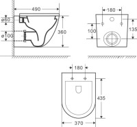 Унитаз подвесной Teymi Lina Vortex T40110 с микрофлитом, безободковый, белый