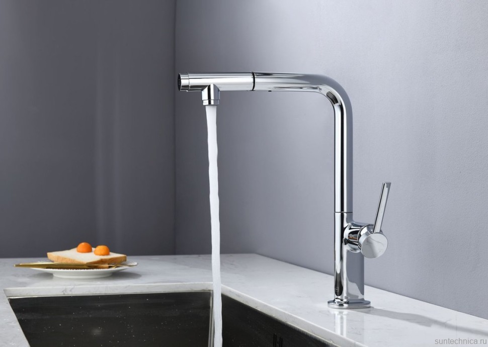 Смеситель для кухни AQUAme Cucina с выдвижным изливом AQM9903CR