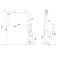 Смеситель для кухни AQUAme Cucina с выдвижным изливом AQM9903CR