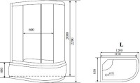 Душевая кабина Timo Standart T-1120L с высоким поддоном, с сиденьем