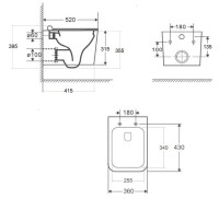 Унитаз подвесной BOND Cube F14-10 безободковый, с микролифтом, система смыва Tornado, белый