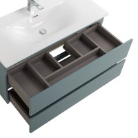 Мебель для ванной комнаты BelBagno Kraft 100 подвесная, матовая голубая, раковина bb-8099-100