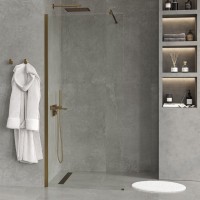 Душевая перегородка Wasserkraft Rur 30W 110 см, профиль матовое золото, стекло прозрачное