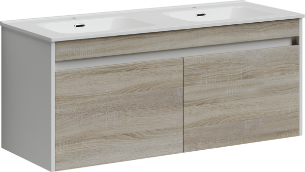 Тумба под раковину Sancos Smart 119 см двойная, дуб бардолино