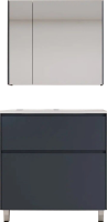 Мебель для ванной комнаты Style Line Лима Plus 90 напольная, эмаль, графит