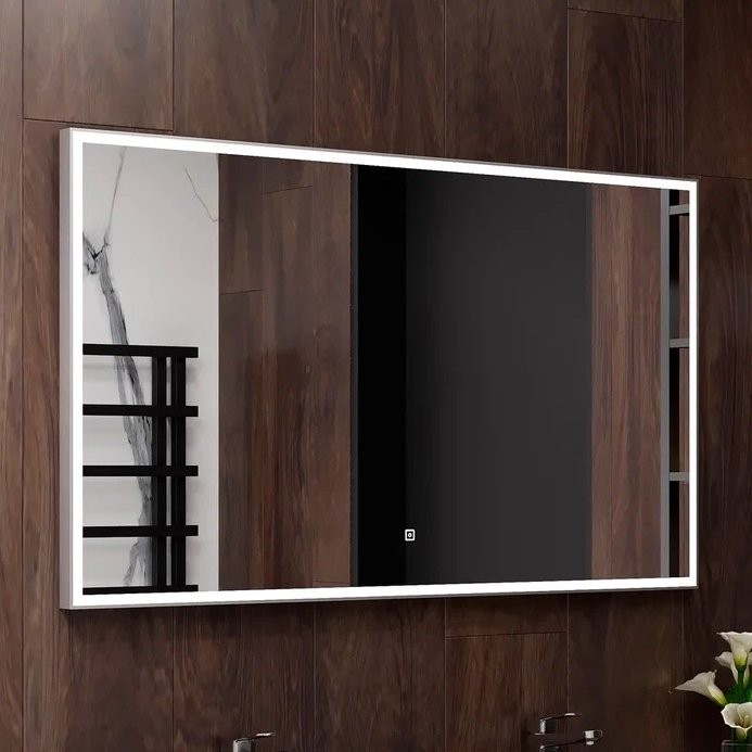 Зеркало CONTINENT Sting Silver 120х70 с подсветкой