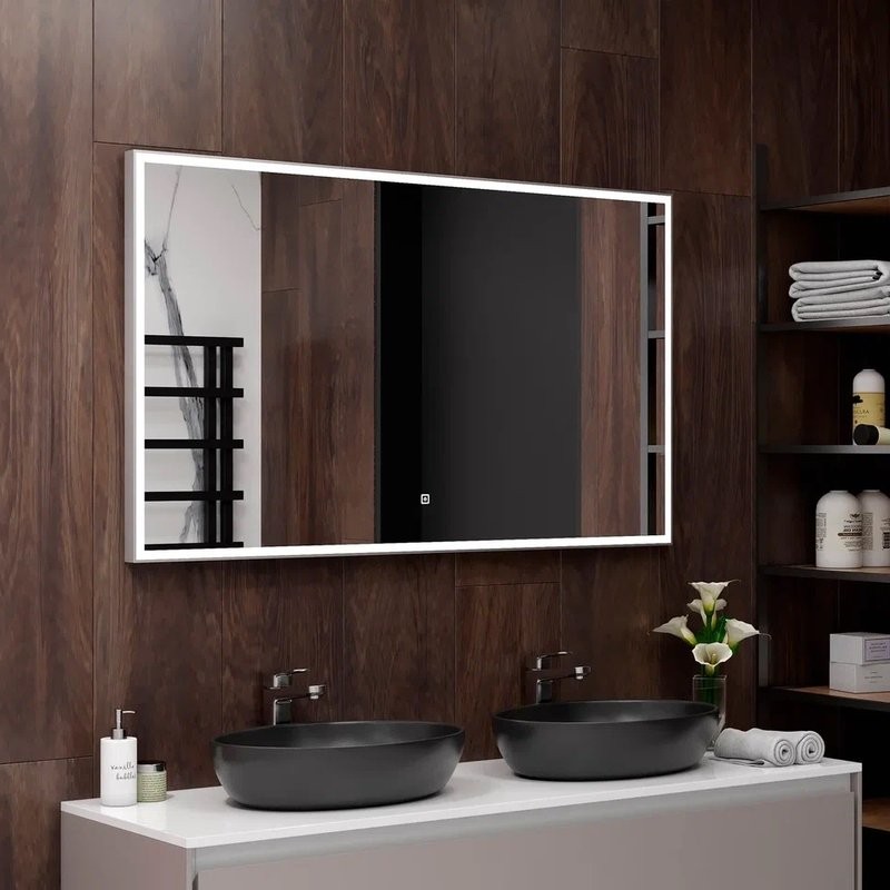 Зеркало CONTINENT Sting Silver 120х70 с подсветкой