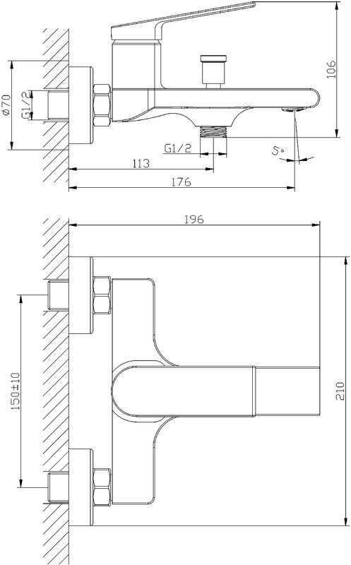 Смеситель для ванны с душем Orange Gauss M30-100cr хром
