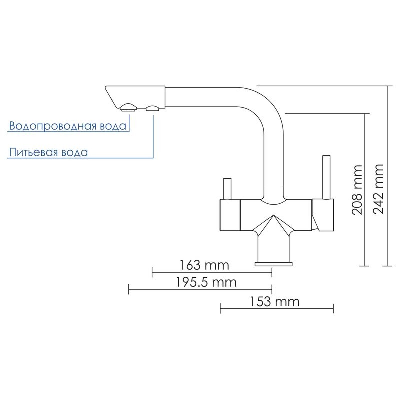 Смеситель для кухни Wasserkraft A8047 темная бронза