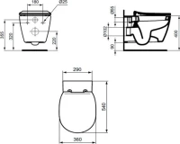 Комплект Унитаз подвесной Ideal Standard Connect AquaBlade E047901 + Крышка E772401 с микролифтом + Инсталляция Prosys Frame 120 M R020467 + Кнопка Oleas R0121AA хром