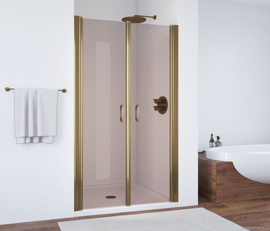 Душевая дверь в нишу Vegas Glass E2P 95 05 05 профиль бронза, стекло бронза
