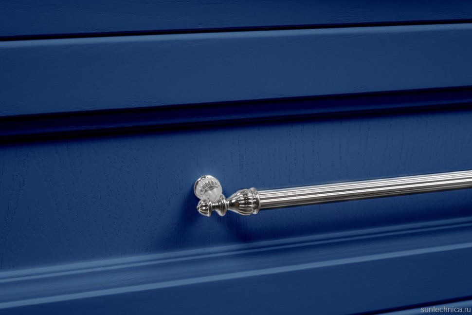 Тумба с раковиной ValenHouse Эстетика 80, синяя, подвесная, ручки хром, раковина Модерн