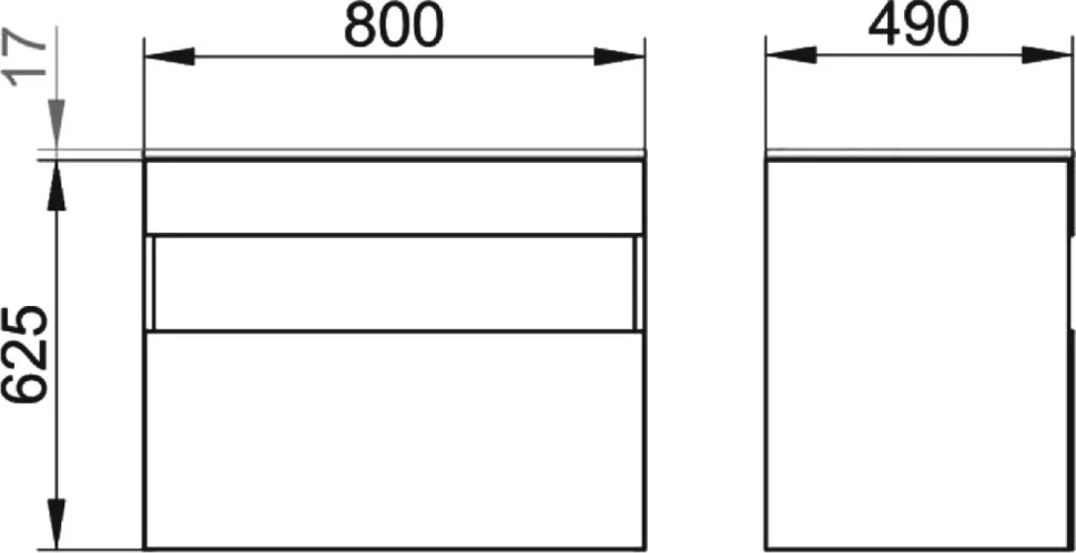 Мебель для ванной комнаты Keuco Stageline 32862 80 см, инокс матовый