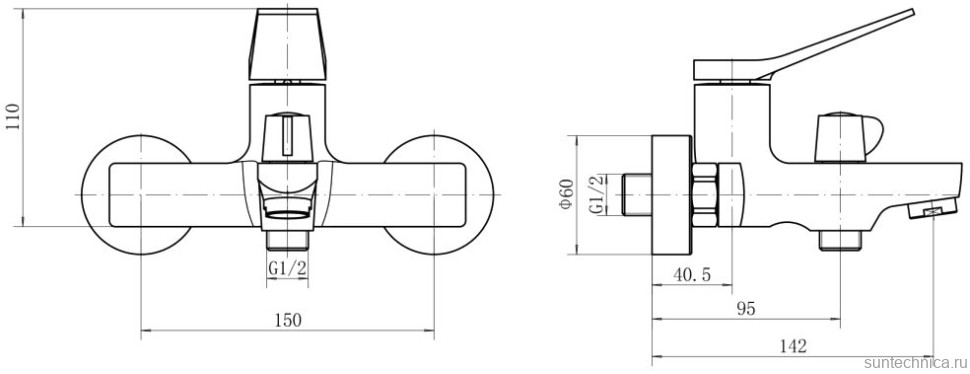 Смеситель для ванны с душем Fashun A3286-7 матовый черный