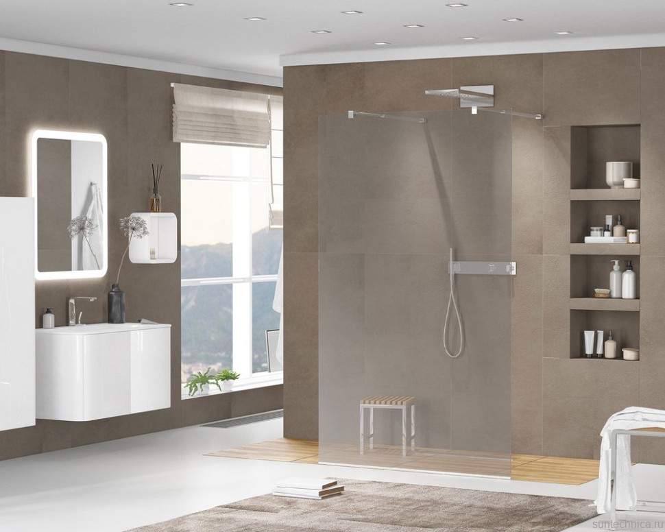 Душевая перегородка Cezares Liberta -L-2-80-120-GR-Cr профиль хром, стекло серое