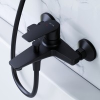 Душевая стойка AM.PM Gem F0790022 + Смеситель для ванны с душем AM.PM Gem F90A10022 черный