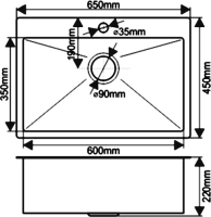 Комплект Мойка Melana D6545HB графит + Измельчитель Bone Crusher BC 910-AS