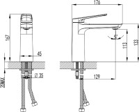 Смеситель для раковины STWORKI Вирклунд S05010BK матовый черный