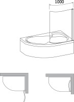 Шторка на ванну Ravak Rosa CVSK1 160/170 R Transparent, профиль белый