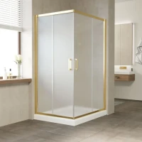Душевой уголок Vegas Glass ZA-F Tur Novo 110*100 09 10 профиль золото, стекло сатин