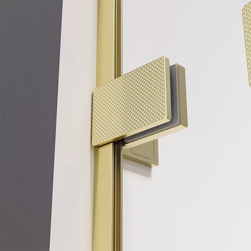 Душевой уголок Veconi Premium Alassio SP G 150х100, профиль брашированное золото, стекло прозрачное