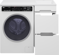 Тумба с раковиной Misty Байкал 40 R для стиральной машины, белая