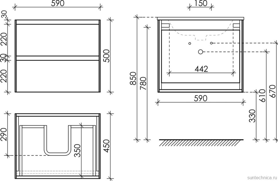 Мебель для ванной комнаты Sancos Cento 60 см карпатская ель