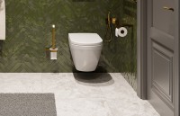 Комплект Унитаз подвесной BOCCHI Taormina Arch 1012-001-0129 белый + Крышка A0302-001 с микролифтом, глянцевая белая + Инсталляция Geberit Duofix Delta 458.149.21.1 с кнопкой смыва, хром + Звукоизоляция