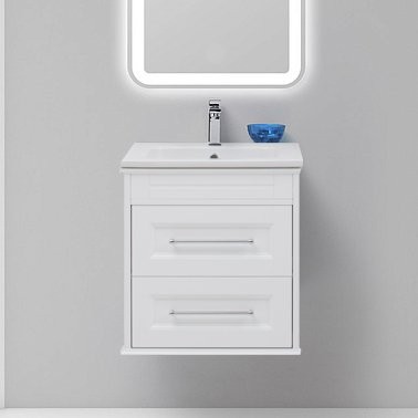 Тумба с раковиной Aquanet Бостон М 60 ручки хром