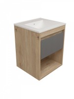 Тумба с раковиной Teymi Vitra 50 дуб, графит