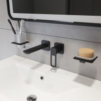 Смеситель для раковины IDDIS Slide SLIBL00i65 С ВНУТРЕННЕЙ ЧАСТЬЮ, черный матовый