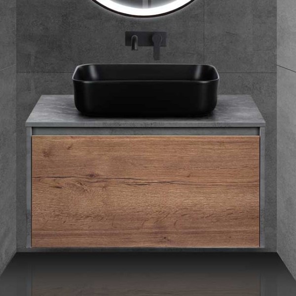Тумба под раковину Vincea Mesa 80 дуб табак, бетон
