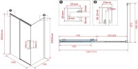 Душевой уголок Vincea Stella VSR-1ST9014CLB 140x90 см, профиль матовый черный, стекло прозрачное